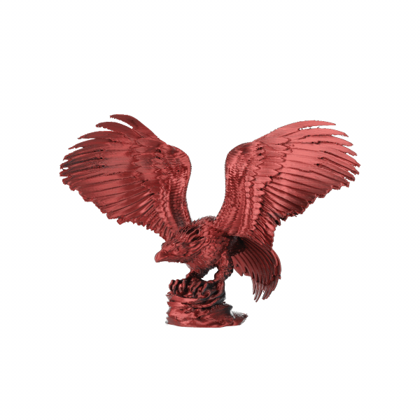 Eagle 3D printed with the Rosa3D PLA Magic Silk filament in Mistic Red